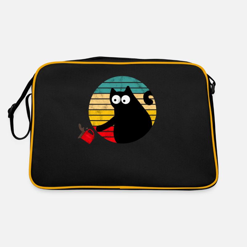 Naughty Coffee Cat - Vintage Retro Bag