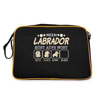 Labrador - Retro Tasche - Schwarz/Gold - Hinten