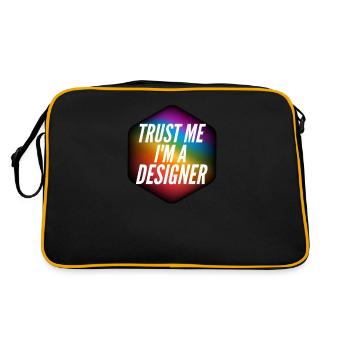 Graphic designer gift - Retro Bag - black/gold - Back