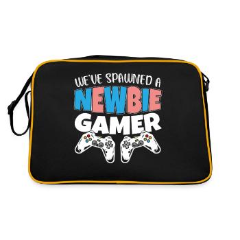 Lawned A Newbie Gamer - Pregnant Baby - Retro Bag - black/gold - Back