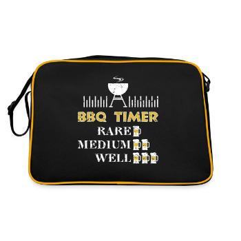 BBQ Timer Barbecue Shirt Funny Grill Grilling Gift - Retro Bag - black/gold - Back