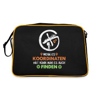 Netter GPS Spruch für Schatzsucher Geschenk - Retro Tasche - Schwarz/Gold - Hinten