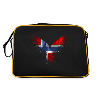 Norwegisch Odins Rabe - Retro Tasche - Schwarz/Gold - Hinten