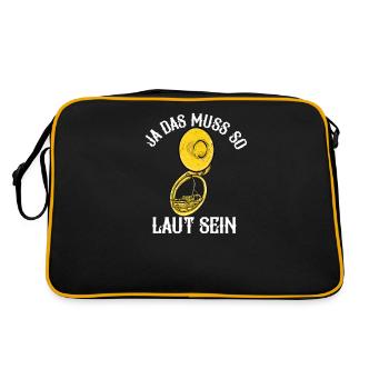 Sousaphon Orchester Blasinstrument Geschenk - Retro Tasche - Schwarz/Gold - Hinten