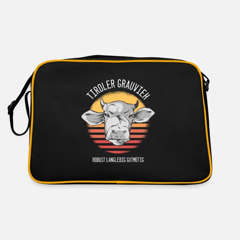 Tiroler Grauvieh Tirol Osttirol Kuh Bauer Geschenk Retro Tasche