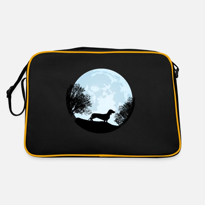 Dackel - Retro Tasche - Schwarz/Gold