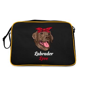 Labrador - Retro Tasche - Schwarz/Gold - Hinten