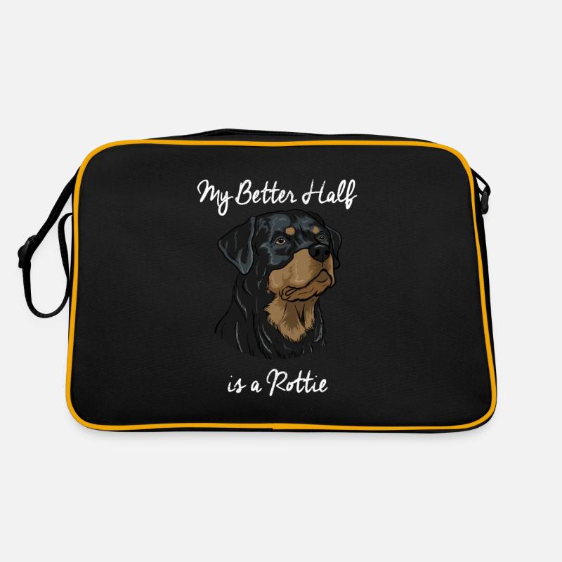 Rottweiler - Retro Tasche - Schwarz/Gold