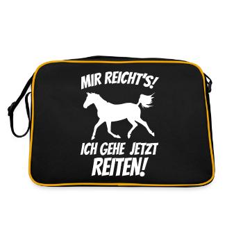 Mir reicht's ich gehe jetzt Reiten - Retro Tasche - Schwarz/Gold - Hinten