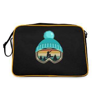 Snowboard snowboarding snowboarder gift - Retro Bag - black/gold - Back