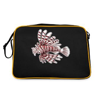 Lionfish lionfish poisonous fish red - Retro Bag - black/gold - Back