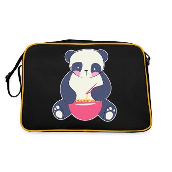 Panda panda mange des animaux mignons - Sac Retro - noir/or - Dos