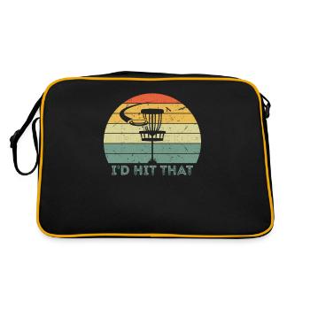 Disk Golf I d Hit That Frisbeegolf Vintage Gift - Retro Tasche - Schwarz/Gold - Hinten