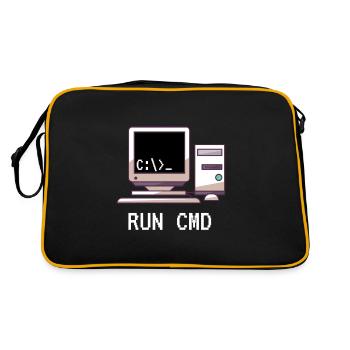 Console Funny Nerd Run CMD - Sac Retro - noir/or - Dos