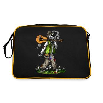 Squelette Hippie Stoner - Sac Retro - noir/or - Dos