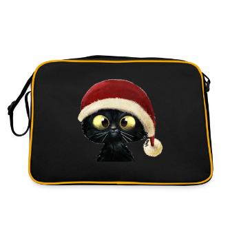 Sweet Christmas kitten - Retro Bag - black/gold - Back