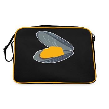 Clam mussel seafood clams eat - Retro Bag - black/gold - Back