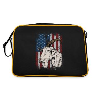 USA Amérique drapeau caprins idée cadeau - Sac Retro - noir/or - Dos
