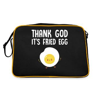 Vendredi Fried Egg - Conception drôle - Sac Retro - noir/or - Dos