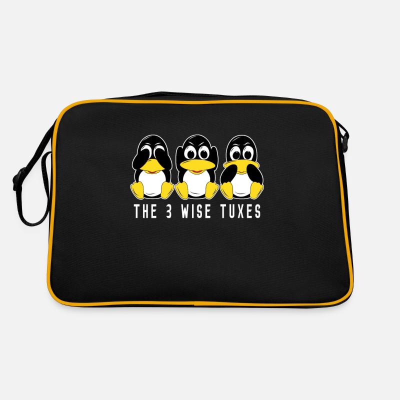 3 pingouins Linux entendent voir parler des informaticiens Sac Retro