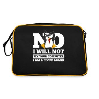 Linux SysAdmin Hacker Coder Penguin Computer Fix - Retro Bag - black/gold - Back
