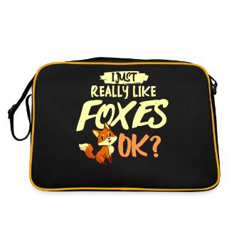 Renard renard roux drôle chien sauvage renards - Sac Retro - noir/or - Dos