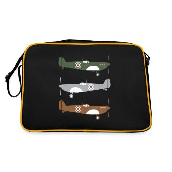 Pilot Colorful Spitfire Airplanes Aeroplanes Gift - Retro Bag - black/gold - Back