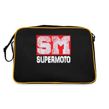 Supermoto motorcycle sm motorcyclist biker moped - Retro Bag - black/gold - Back