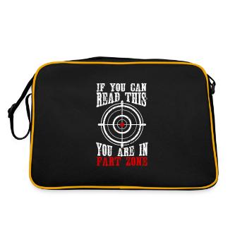 Funny Fart Zone Range Quote Geschenk - Retro Tasche - Schwarz/Gold - Hinten