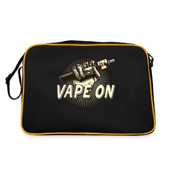 Funny vaping vape skull smoking - Retro Bag - black/gold - Back
