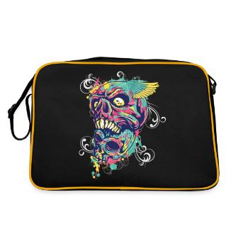 Grafitti Totenkopf Skull Geschenk - Retro Tasche - Schwarz/Gold - Hinten