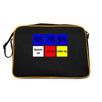 Engine driver, train driver gift PZB - Retro Bag - black/gold - Back