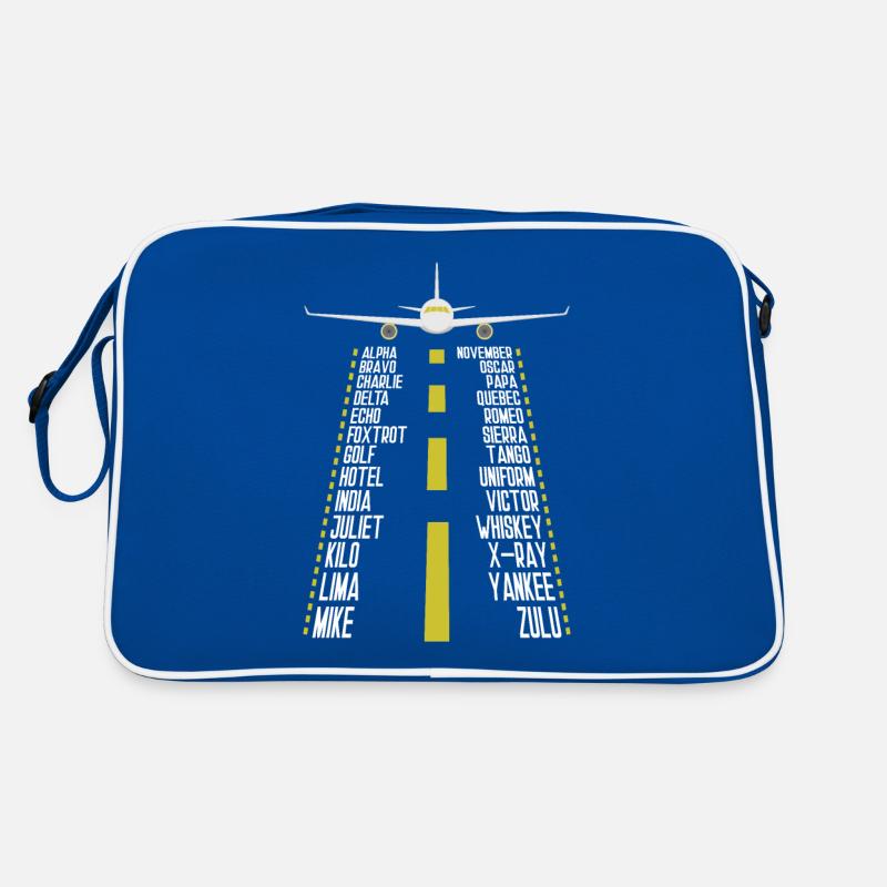 Pilot alphabet for flying, airplane, Retro Bag