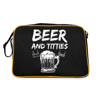 Beer and Tittie - Chemise de bière Funny Titties - Sac Retro - noir/or - Dos