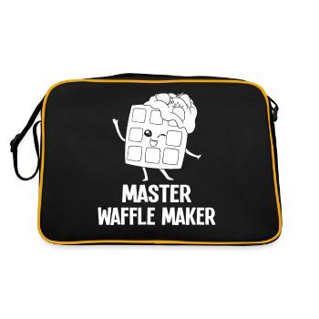 Waffle waffle iron waffle pancake funny - Retro Bag - black/gold - Back