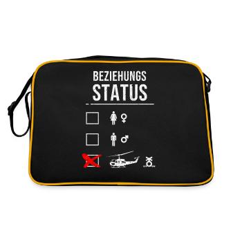 Witziges Helicopter Beziehung Status Design - Retro Tasche - Schwarz/Gold - Hinten