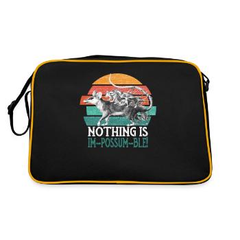 Opossum Oppossum Marsupial nocturnal animal - Retro Bag - black/gold - Back