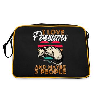 Opossum Oppossum Marsupial nocturnal animal - Retro Bag - black/gold - Back