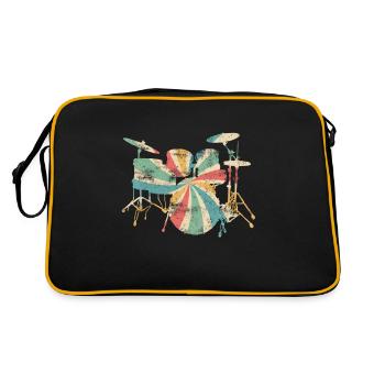 Batteur batterie batteur baguettes musique - Sac Retro - noir/or - Dos
