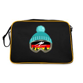 Skispringen Skiflug Allemagne cadeau amusant - Sac Retro - noir/or - Dos