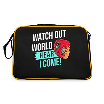 Implant cochléaire Sourd Sourd Surdité - Sac Retro - noir/or - Dos