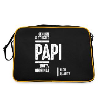 Papi authentique et fiable | Père grand-père cadeau - Sac Retro - noir/or - Dos