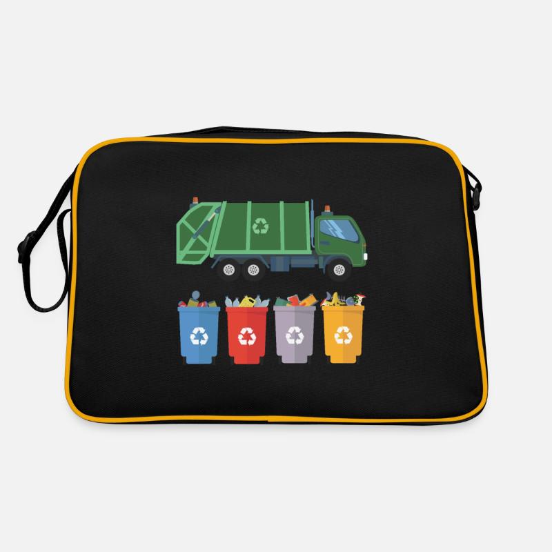 Müllwagen Kinder Müll Recycling Retro Tasche