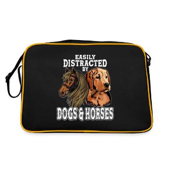 Facilement distingué des chiens et des chevaux - - Sac Retro - noir/or - Dos