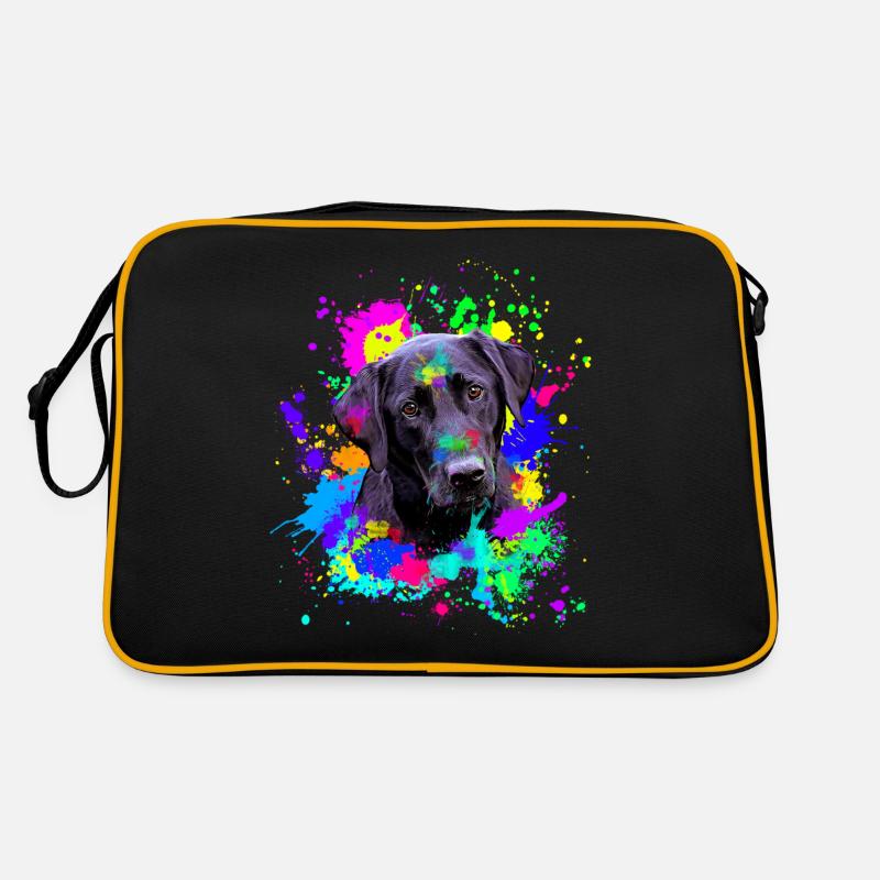 Cute Black Labrador Dog Retro Bag