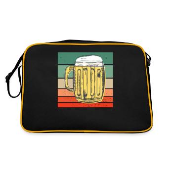 Vintage Retro Bier Glas - Retro Tasche - Schwarz/Gold - Hinten