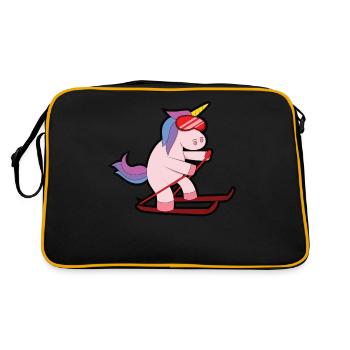 Licorne Ski Mignons animaux - Sac Retro - noir/or - Dos