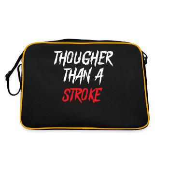 Thouger than a stroke - stroke survivor get well - Retro Bag - black/gold - Back