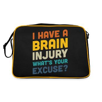 I have a brain injury - stroke survivor get well - Retro Bag - black/gold - Back