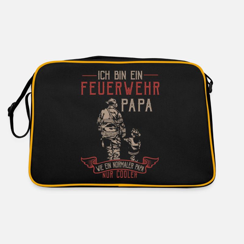Ich bin Feuerwehr Papa, Geschenkidee, Feuerwehr Retro Tasche
